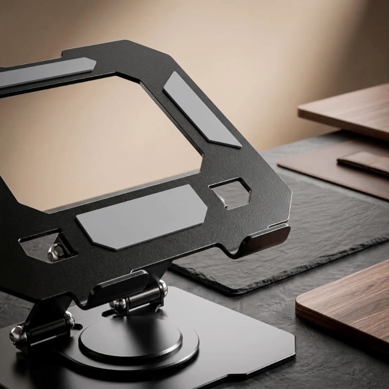 360° rotating laptop stand showing silicone padding