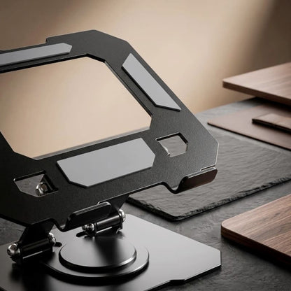 360° rotating laptop stand showing silicone padding