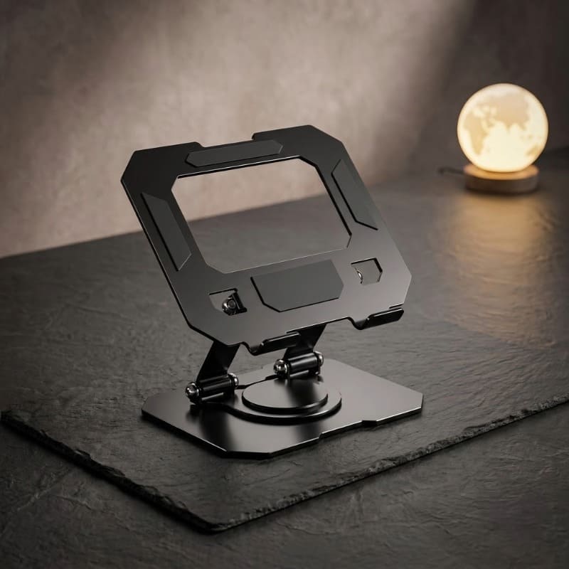 360° rotating laptop stand on a desk